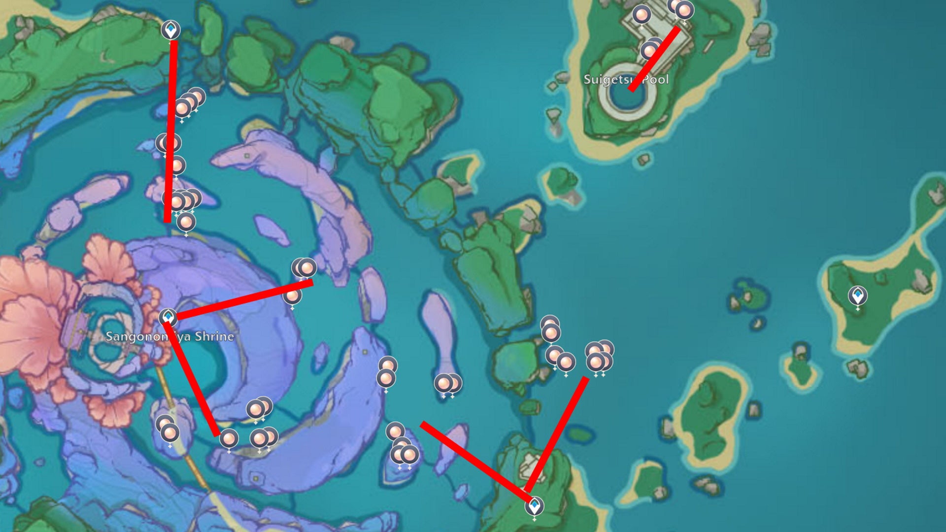 Genshin Impact Sango Pearl locations and best Sango Pearl farm route